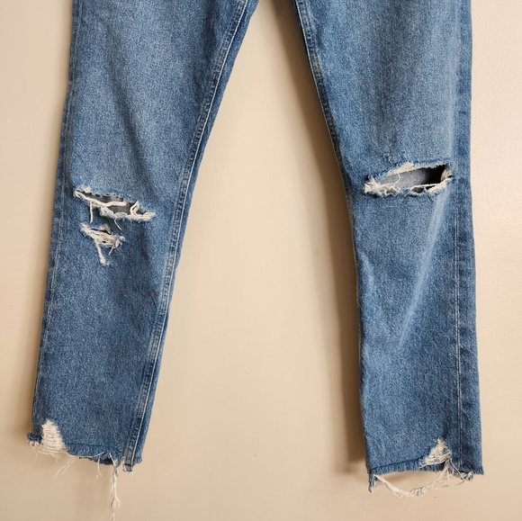 AGOLDE Revolve "Jamie" Distressed High Rise Straight in Arrival Wash Size 25 - Picture 5 of 16